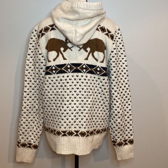 Unisex moose graphic hooded sweater kangaroo pocket Y2K American Eagle gorpcore - Picture 5 of 9